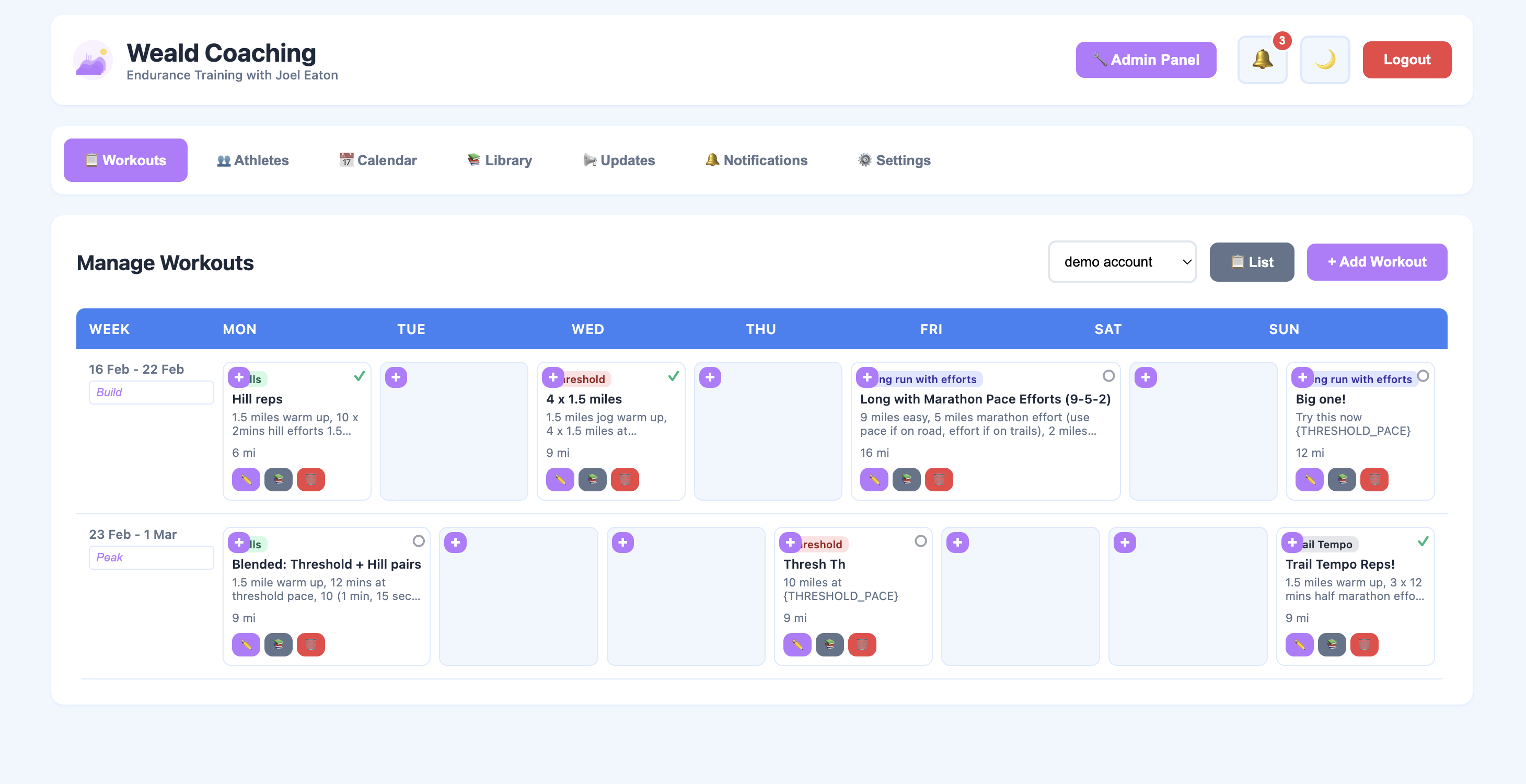 coach view of elevate app