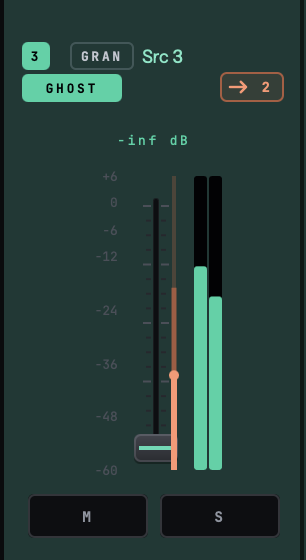 screenshot of a channel strip in ghost mode